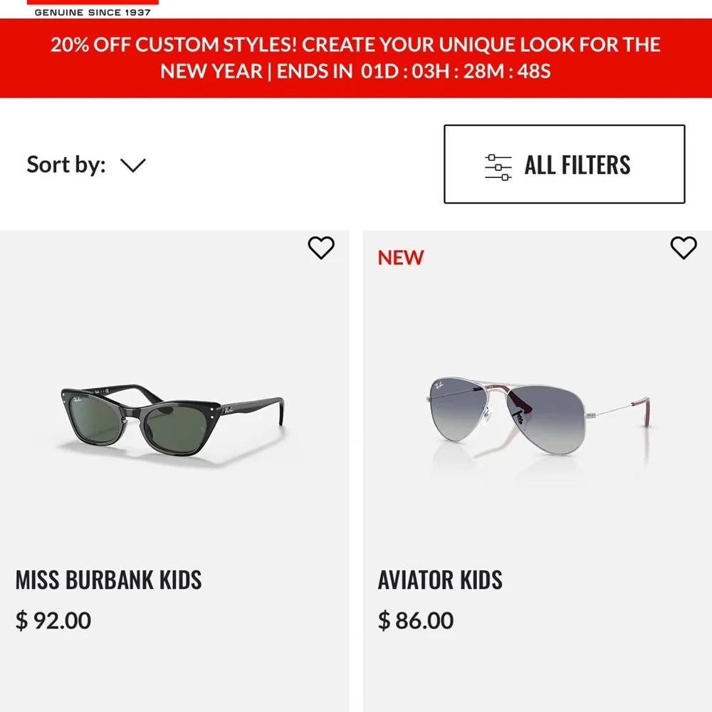 KIDS Ray-Ban Silver Frame Grey Lens Sunglasses